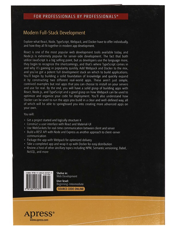 Modern Full-Stack Development : Using TypeScript, React, Node.js, Webpack, and Docker - Frank Zammetti - Tietokirjat ja oppaat - 10105272606 - 1