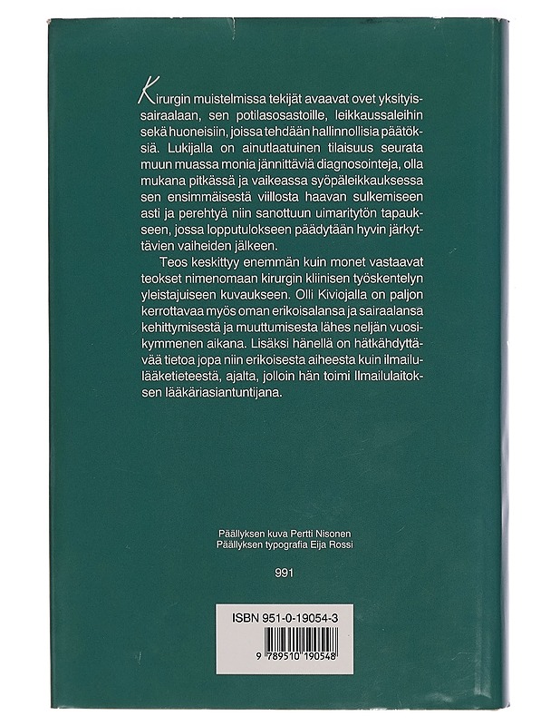 Kirurgin muistelmia - Olli Kivioja - Elämäkerrat ja muistelmat - 10105273071 - 1