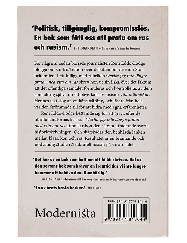 Varför jag inte längre pratar med vita om ras - Eddo-Lodge, Reni - Historiakirjat - 10105273797 - 1