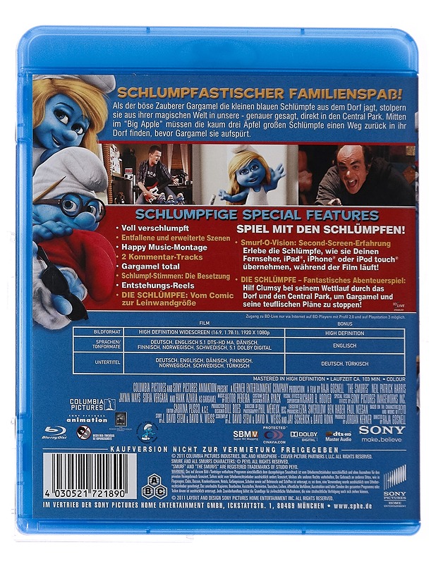 Die Schlumpfe - Blu-Ray - Blu-ray-levyt - 10105274776 - 1