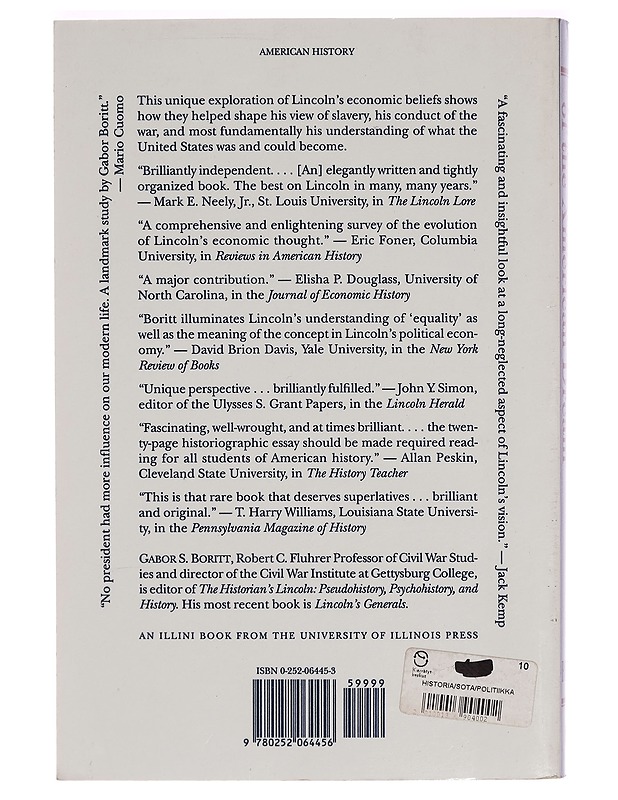 Lincoln and the Economics of the American Dream - Gabor S. Boritt - Tietokirjat - 10105277370 - 1