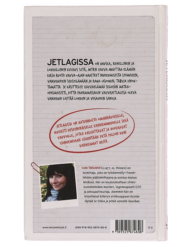 Jetlagissa : yhdellä kädellä kirjoitettu opas vauvavuoteen - Elina Tanskanen - Tietokirjat ja oppaat - 10105277403 - 1