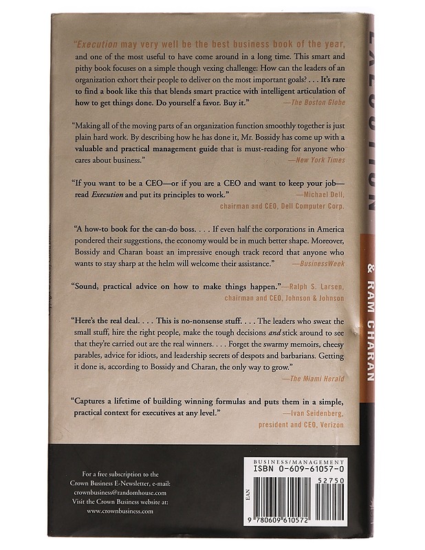 Execution : the discipline of getting things done - Larry Bossidy - Tietokirjat ja oppaat - 10105278795 - 1