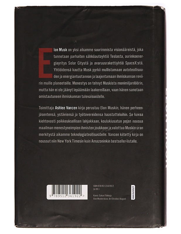 Elon Musk : visionääri Teslan, SpaceX:n ja Solar Cityn takana - Ashlee Vance - Elämäkerrat ja muistelmat - 10105279561 - 1