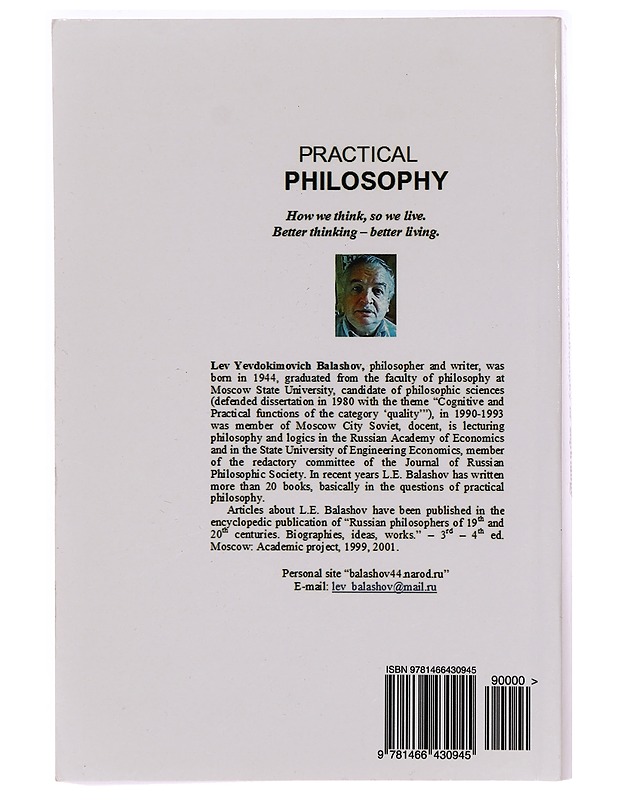 Practical Philosophy or Sophology: How we think, so we live. - L.E. Balashov - Tietokirjat ja oppaat - 10105279572 - 1