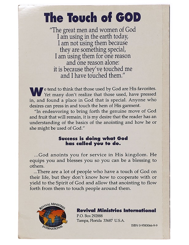  The touch of God - Rodney M. Howard-Browne - Harrastekirjat - 10105280460 - 1