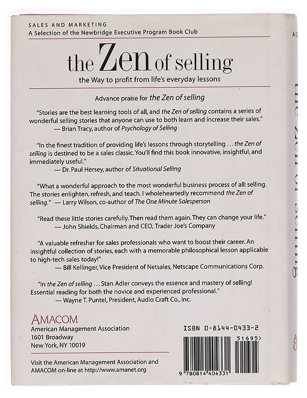 The Zen of selling : the way to profit from life's everyday lessons - Stan Adler - Tietokirjat - 10105280530 - 1