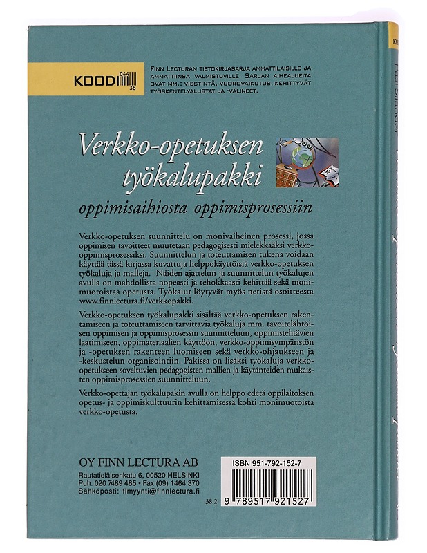 Verkko-opetuksen työkalupakki : oppimisaihiosta oppimisprosessiin - Pasi Silander - Harrastekirjat - 10105281723 - 1