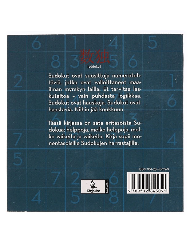 Sudoku 4 helppoja - melko helppoja - melko vaikeita - vaikeita - Harrastekirjat - 10105281943 - 1