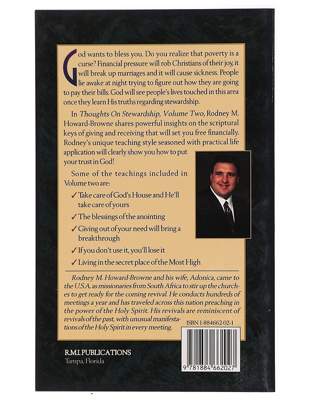 Thoughts on stewardship Volume two - Rodney M. Howard-Browne - Tietokirjat ja oppaat - 10105282062 - 1