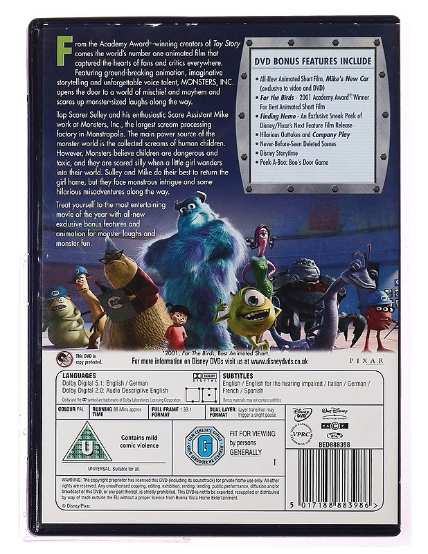 Monsters inc - DVD - DVD-elokuvat - 10105283008 - 1