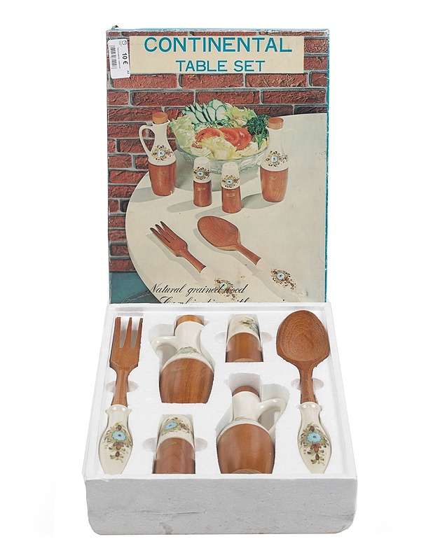 Vintage posliini & puu keittiösetti - Tarjoiluastiat - 10105284612 - 1