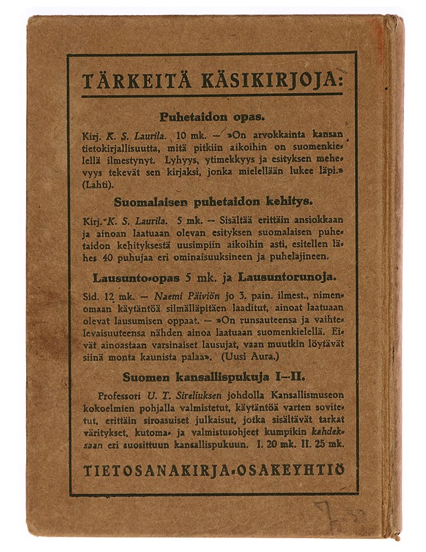 Kansanopiston laulukirja : sanapainos - Tilda Löthman - Historiakirjat - 10105285307 - 1