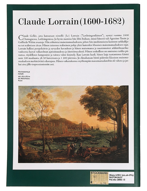 Taiteen mestarit. Osa 32, Lorrain - Peter McGee - Lehdet - 10105285604 - 1