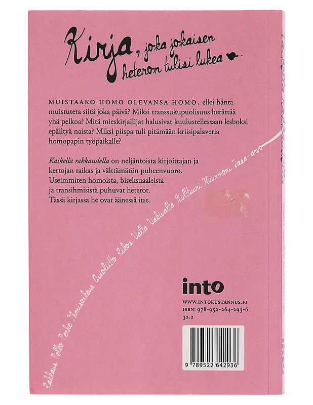 Kaikella rakkaudella : sanoja seksuaalisuudesta ja sukupuolesta - Johanna Korhonen - Harrastekirjat - 10105285629 - 1