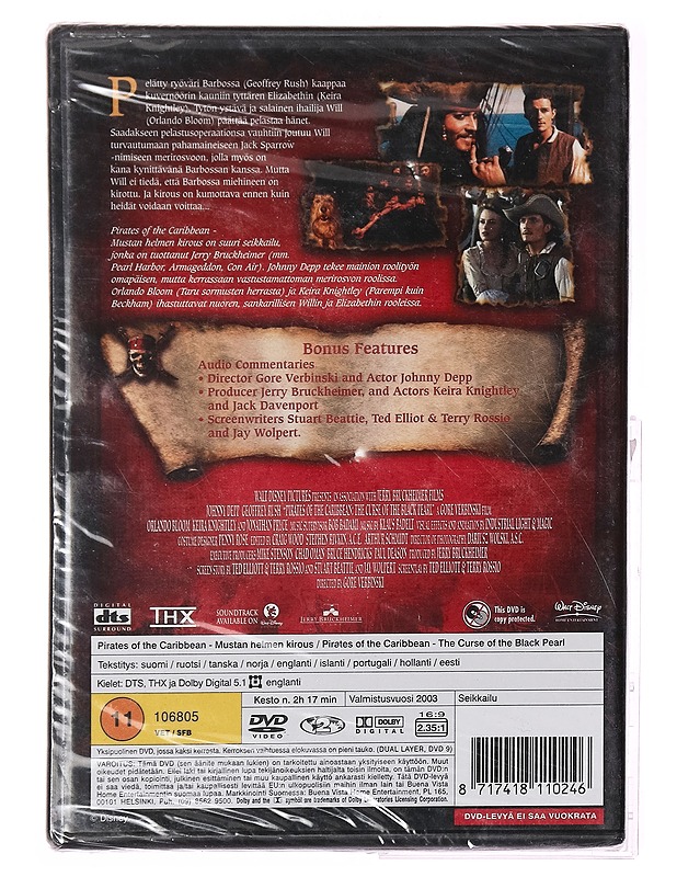 Pirates of Caribbean Mustan helmen kirous - DVD - DVD-elokuvat - 10105286132 - 1