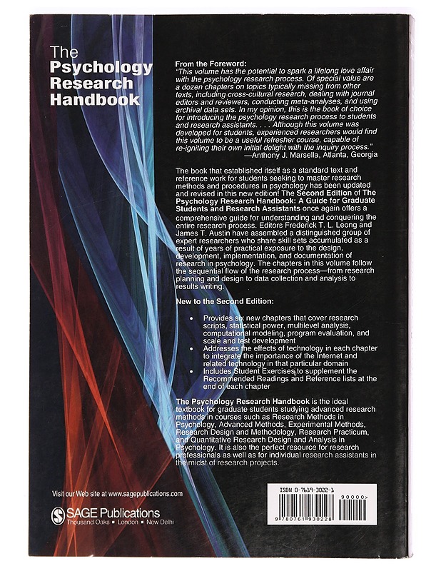 The psychology research handbook a guide for graduate students and research assistants - Frederick T. L. Leong - Tietokirjat - 10105286409 - 1
