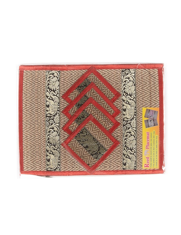 REED PLACEMAT pöytätabletit, 4kpl 28 x 37 cm & 4kpl 10 x 10 cm - Pöytäliinat - 10105287554 - 0