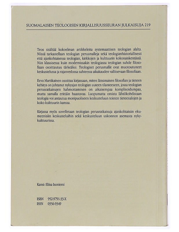 Teologian perusmalleja klassisesta postmoderniin - Eeva Martikainen - Tietokirjat ja oppaat - 10105289115 - 1