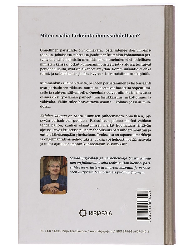 Kahden kauppa : kestävää parisuhdetta rakentamassa - Saara Kinnunen - Tietokirjat ja oppaat - 10105289119 - 1