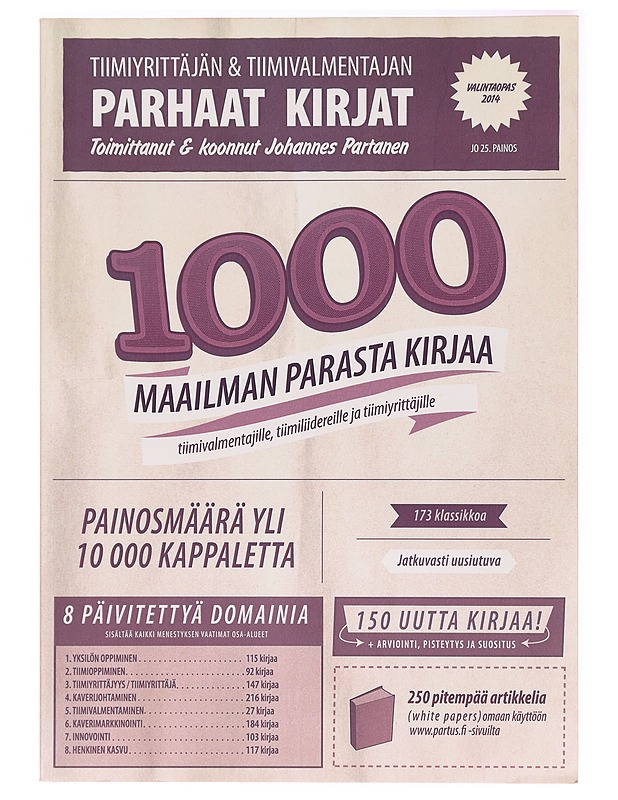 Tiimiyrittäjän & tiimivalmentajan parhaat kirjat 2014 - Johannes Partanen - Tietokirjat ja oppaat - 10105289350 - 0