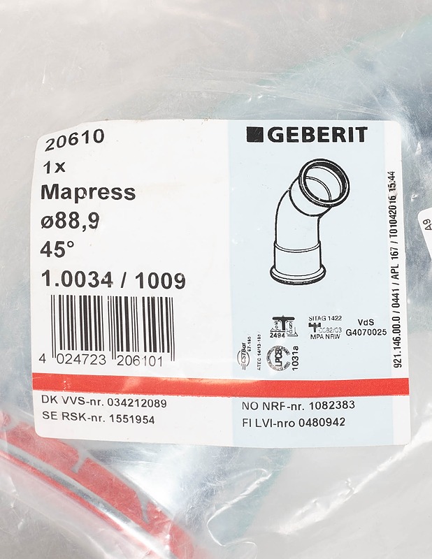GEBERIT MAPRESS Puristuskäyrä - Rakennustarvikkeet - 10105289355 - 0