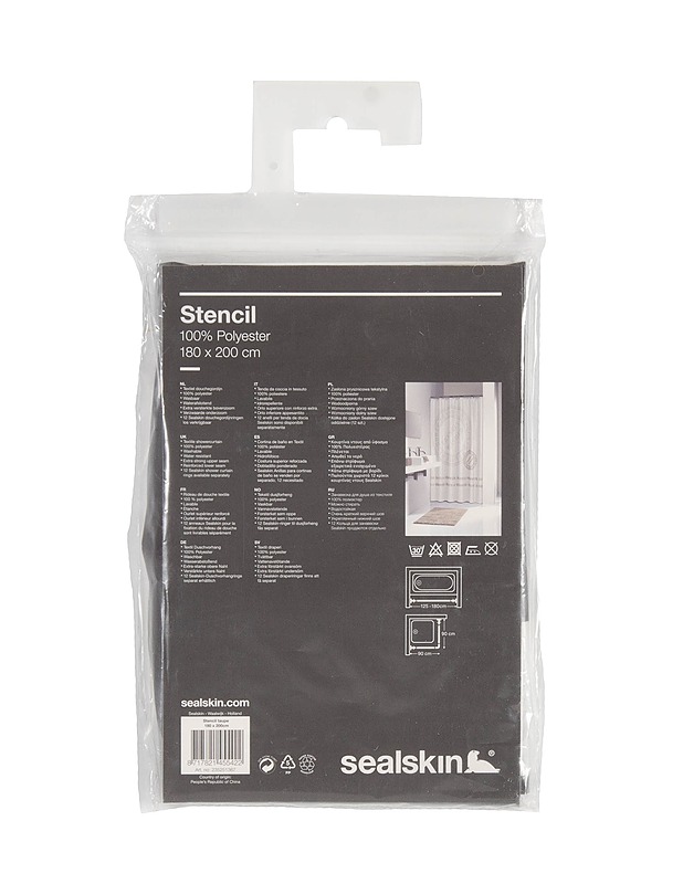 SEALSKIN Stencil suihkuverho, 180x200 cm - Verhot ja kapat - 10105289998 - 1