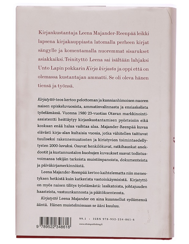 Kirjatyttö : kustantajaelämää - Leena Majander-Reenpää - Elämäkerrat ja muistelmat - 10105290068 - 1