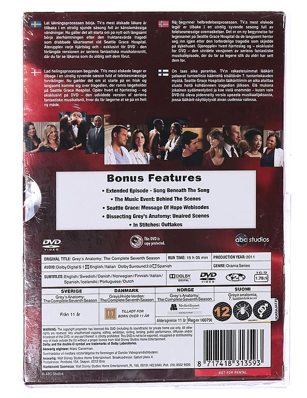 Grey's Anatomy: complete seventh season - DVD - DVD-elokuvat - 10105290110 - 1