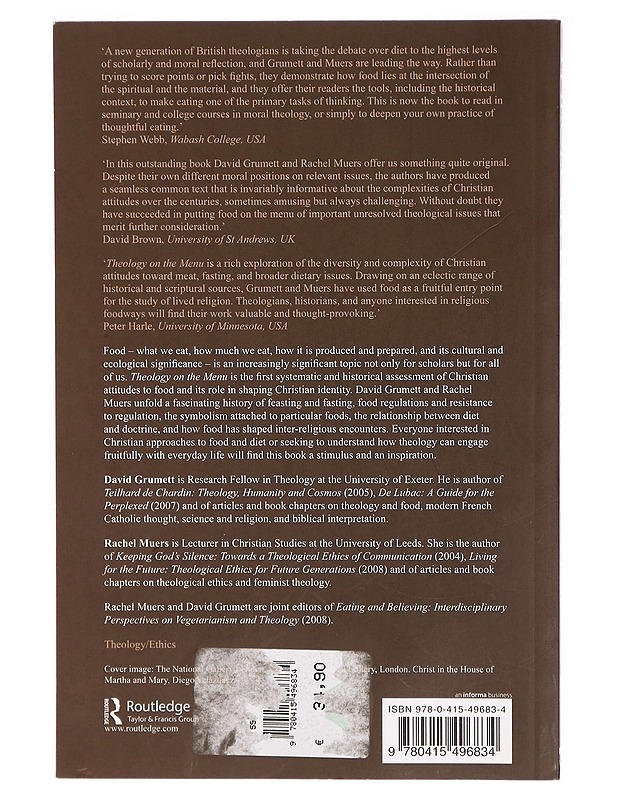 Theology on the Menu - David Grumett - Tietokirjat - 10105290576 - 1