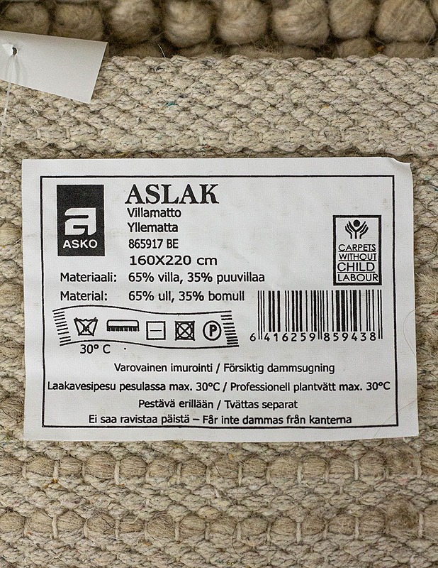 ASKO Aslak villamatto, 160x220cm - Matot - 10105291567 - 2