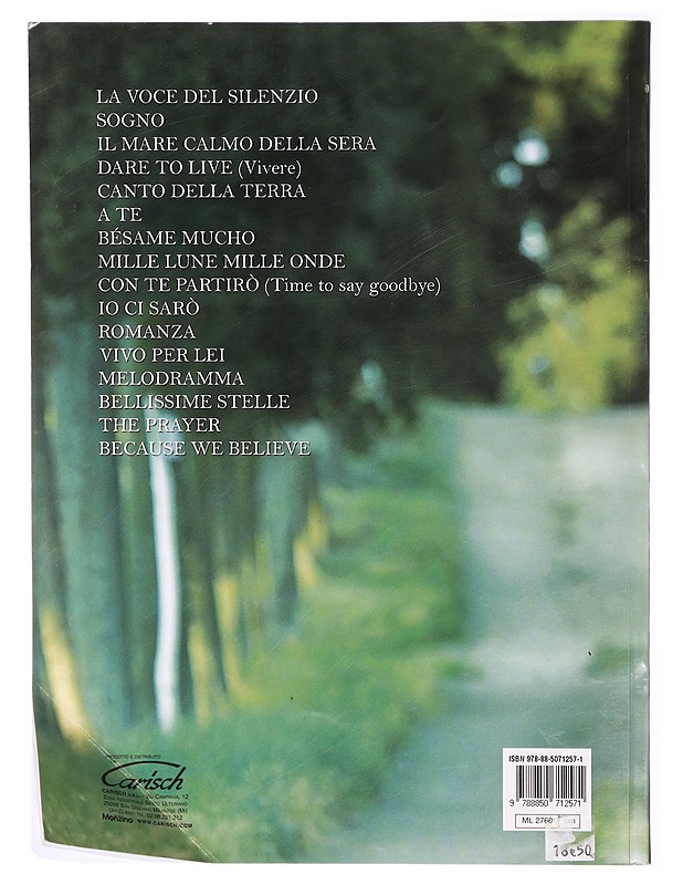 The best of Andrea Bocelli, Vivere - Andrea Bocelli - Musiikki- ja elokuvakirjat - 10105291640 - 1