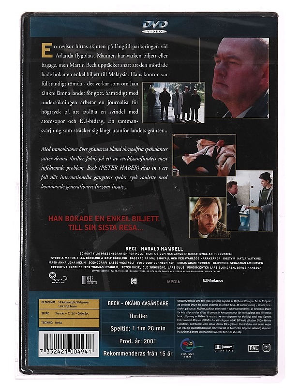 Beck: Okänd Avsändare - DVD - DVD-elokuvat - 10105291709 - 1