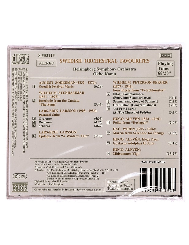 Swedish Orchestral Favourites: Helsingborg symphony orchestra - CD - CD-levyt - 10105291842 - 1