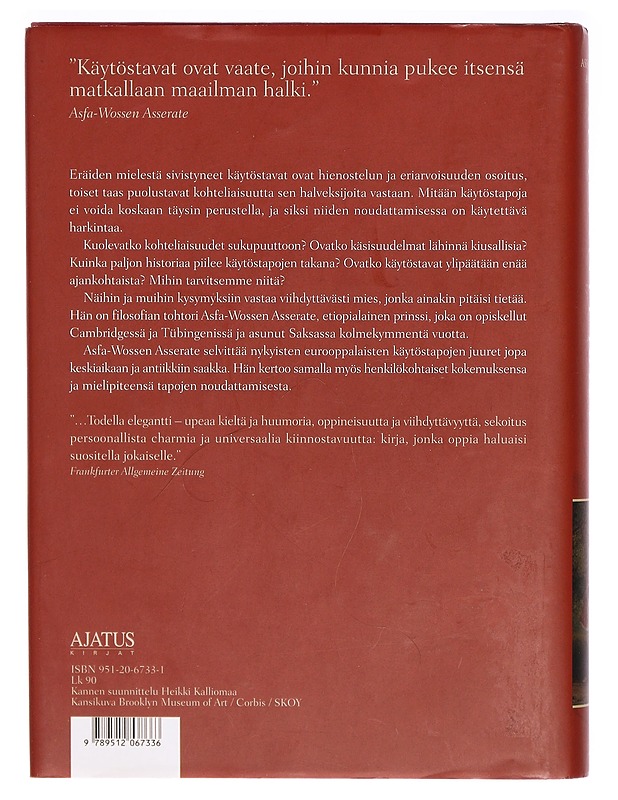 Sivistynyt käytös - Asfa-Wossen Asserate - Historiakirjat - 10105292559 - 1