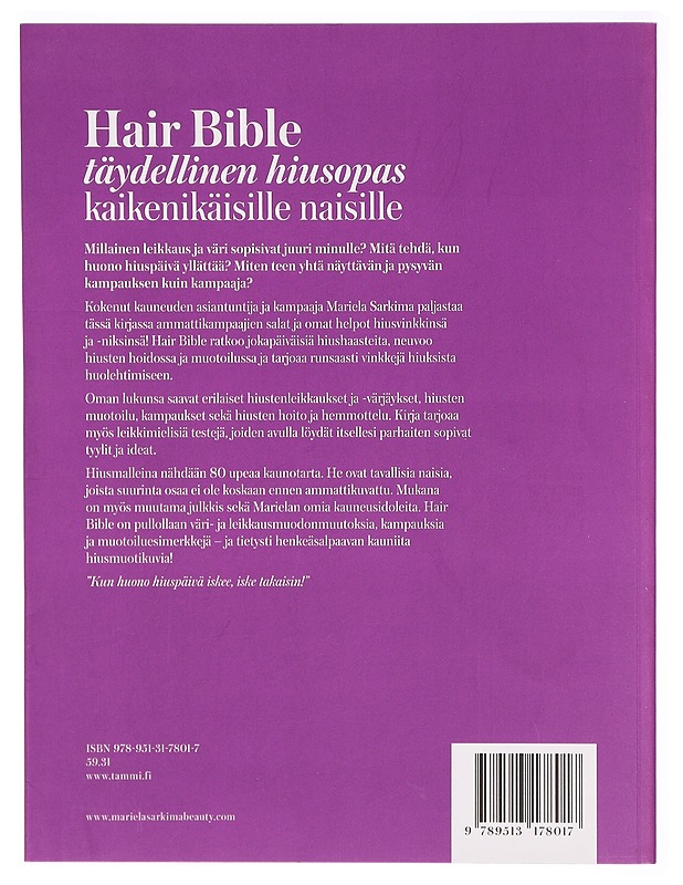 Hair bible - Mariela Sarkima - Tietokirjat ja oppaat - 10105293047 - 1