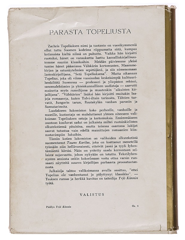 Parasta Topeliusta - Tauno Karilas (valikoinut) - Lastenkirjat - 10105294700 - 1