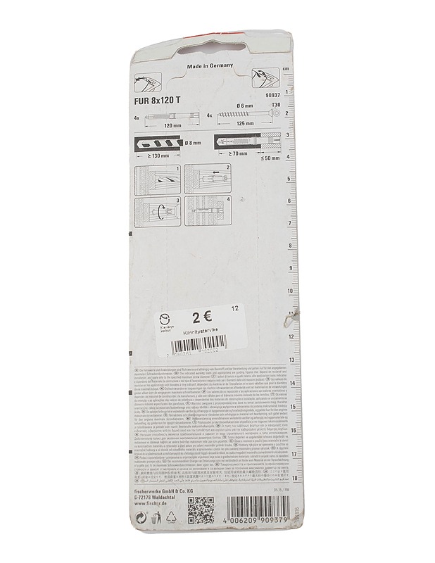 FIRCHER Karmitulppa FUR 8x120mm 4kpl  - Rakennustarvikkeet - 10105295986 - 1