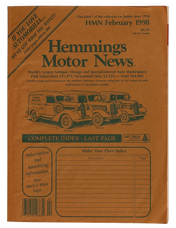 Hemmings Motor News 2/1998 - Lehdet - 10105296077 - 0