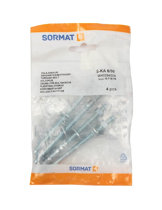 SORMAT Kiila-ankkuri, 4kpl - Rakennustarvikkeet - 10105296141 - 0