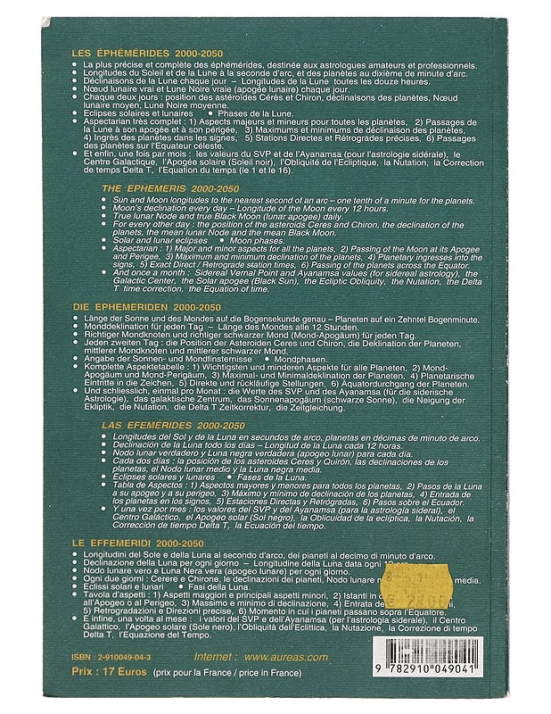 The complete ephemerides 2000-2050 - Francis Santoni - Tietokirjat ja oppaat - 10105297994 - 1
