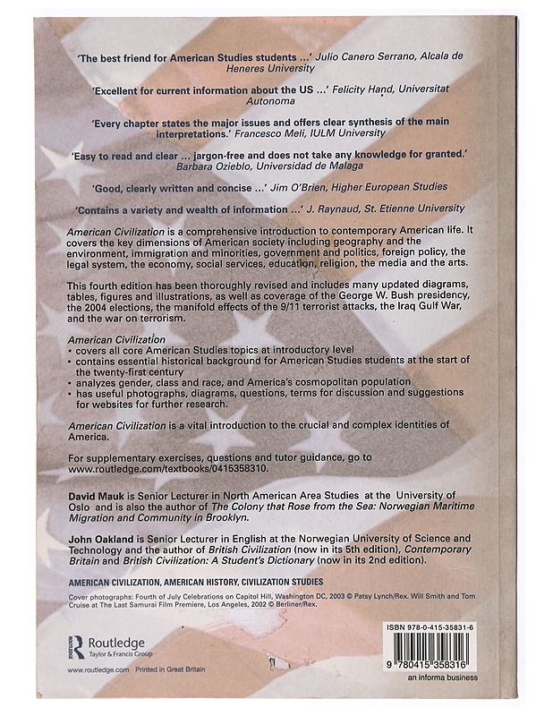 American civilization : an introduction - Mauk, David - Tietokirjat ja oppaat - 10105298966 - 1