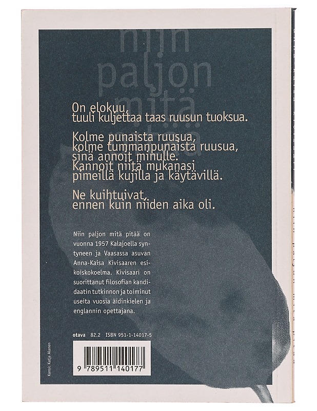 Niin paljon mitä pitää - Anna-Kaisa Kivisaari - Runot ja näytelmät - 10105299206 - 1