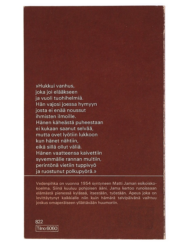 Vedenpihka : runoja - Matti Jama - Runot ja näytelmät - 10105299248 - 1