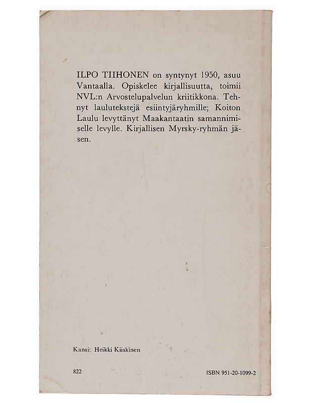 Sarkunmäen palo - Ilpo Tiihonen - Runot ja näytelmät - 10105299296 - 1