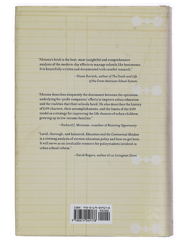 Education and the commercial mindset - Samuel E. Abrams - Tietokirjat - 10105300539 - 1