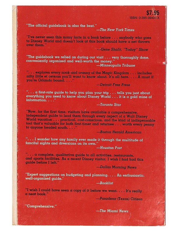 Guide Walt Disney World, 1986 - Steve Birnbaum - Tietokirjat - 10105301034 - 1