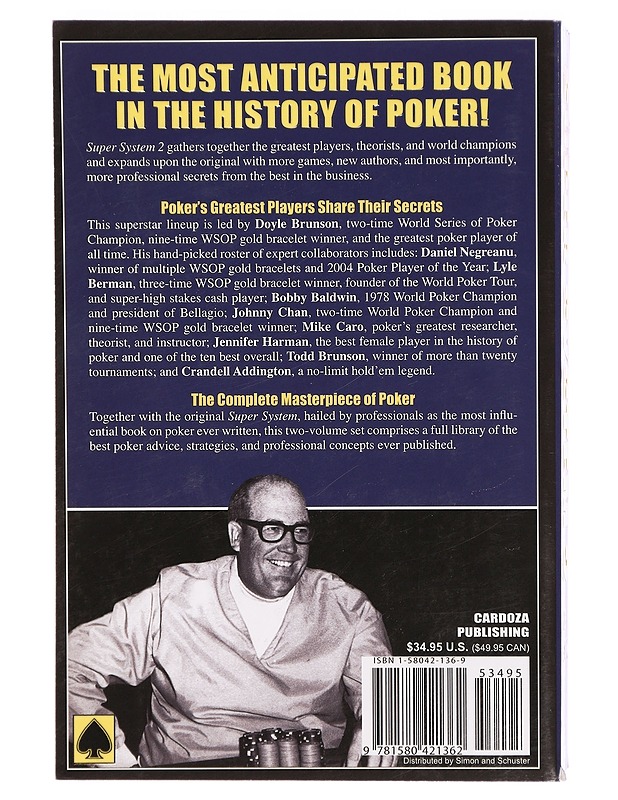 Doyle Brunson's Super System : a Course in Power Poker. 2 - Doyle Brunson - Tietokirjat ja oppaat - 10105301579 - 1