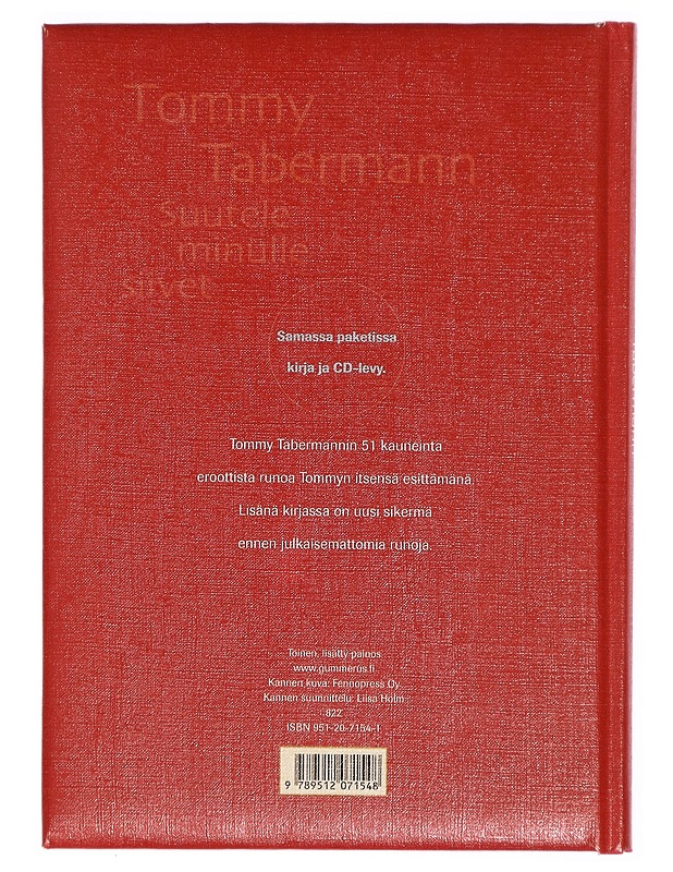 Suutele minulle siivet - Tommy Tabermann - Romaanit ja novellit - 10105301967 - 1