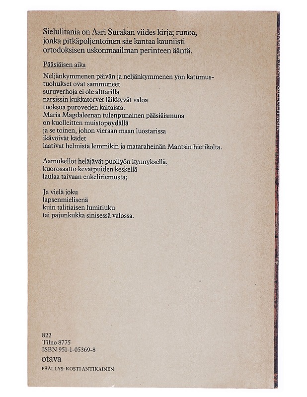 Sielulitania - Aari Surakka - Runot ja näytelmät - 10105302365 - 1